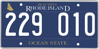 RI license plate 229010