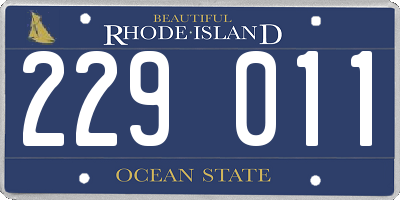 RI license plate 229011