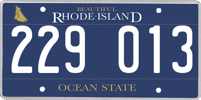 RI license plate 229013
