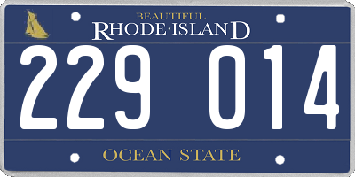 RI license plate 229014