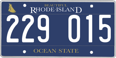 RI license plate 229015