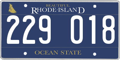 RI license plate 229018