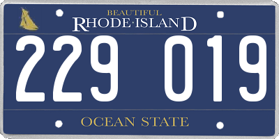 RI license plate 229019