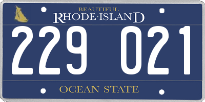 RI license plate 229021