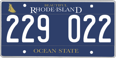 RI license plate 229022