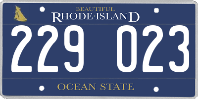 RI license plate 229023
