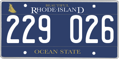 RI license plate 229026