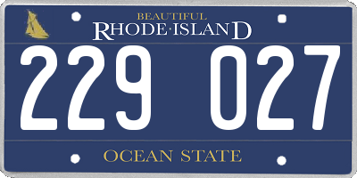 RI license plate 229027