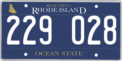 RI license plate 229028