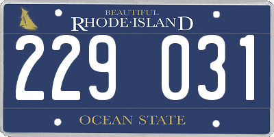 RI license plate 229031
