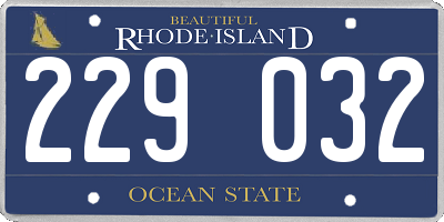 RI license plate 229032