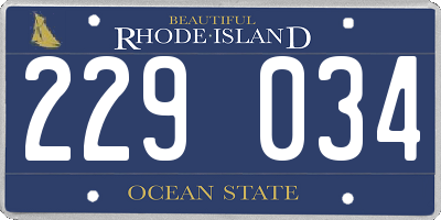 RI license plate 229034