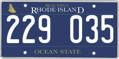 RI license plate 229035