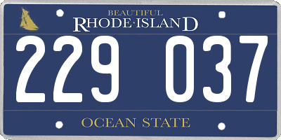 RI license plate 229037