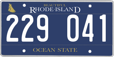 RI license plate 229041