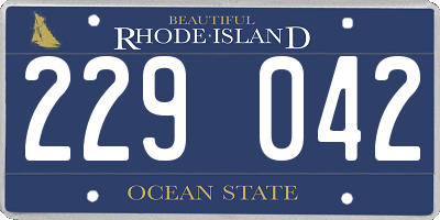 RI license plate 229042