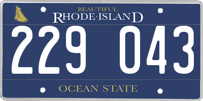 RI license plate 229043