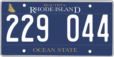 RI license plate 229044