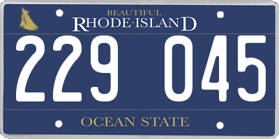 RI license plate 229045