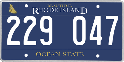 RI license plate 229047