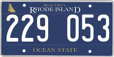 RI license plate 229053
