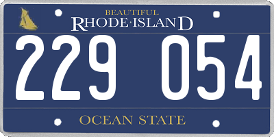 RI license plate 229054