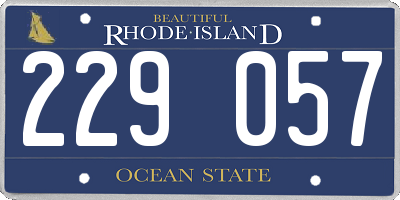 RI license plate 229057