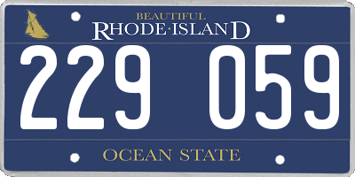 RI license plate 229059