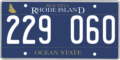 RI license plate 229060