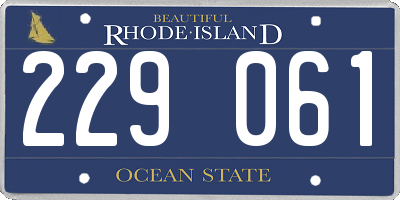 RI license plate 229061
