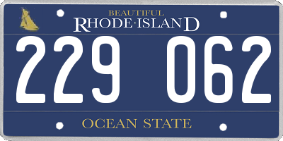 RI license plate 229062