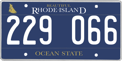 RI license plate 229066