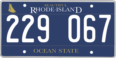 RI license plate 229067