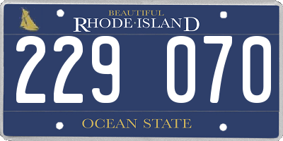 RI license plate 229070