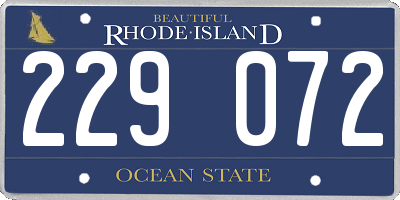 RI license plate 229072