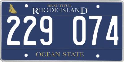 RI license plate 229074