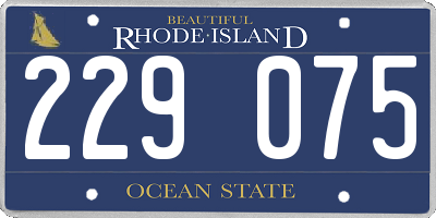 RI license plate 229075