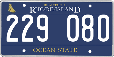 RI license plate 229080