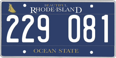 RI license plate 229081