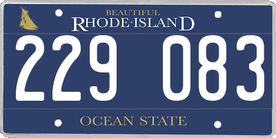 RI license plate 229083