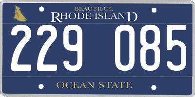 RI license plate 229085