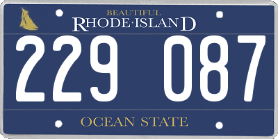 RI license plate 229087