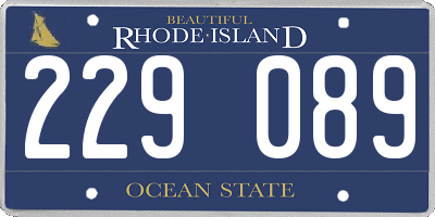 RI license plate 229089