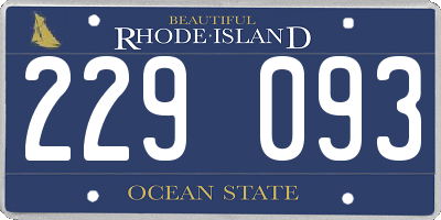 RI license plate 229093