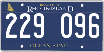 RI license plate 229096
