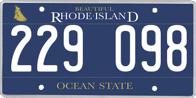RI license plate 229098