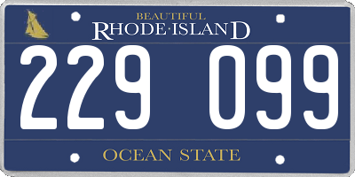 RI license plate 229099