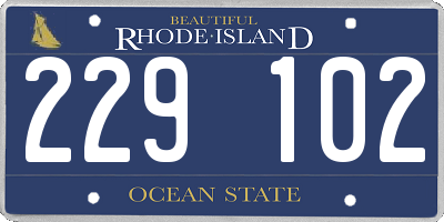 RI license plate 229102