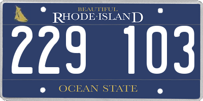 RI license plate 229103