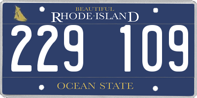 RI license plate 229109